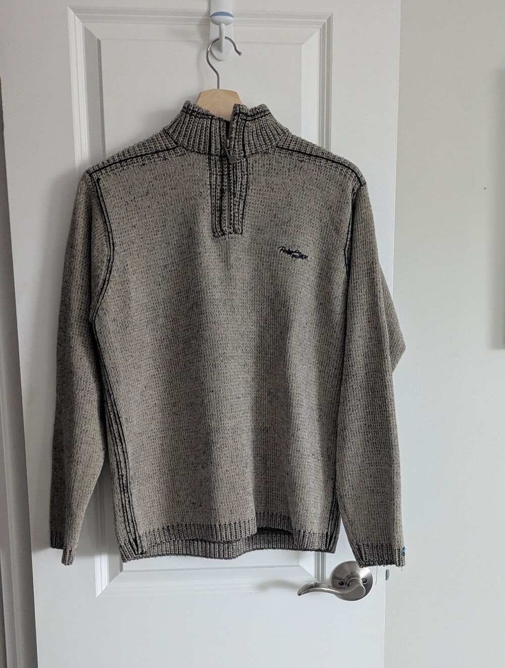 Point Zero Men's Gray Quarter-Zip Knit Sweater Size S